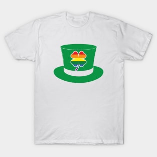 LGBTQ Clover St. Patrick's Day Hat Design T-Shirt